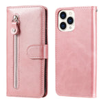 Custodia portafoglio in pelle con cerniera per iPhone 13 Pro Max