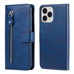 Custodia portafoglio in pelle con cerniera per iPhone 13 Pro Max