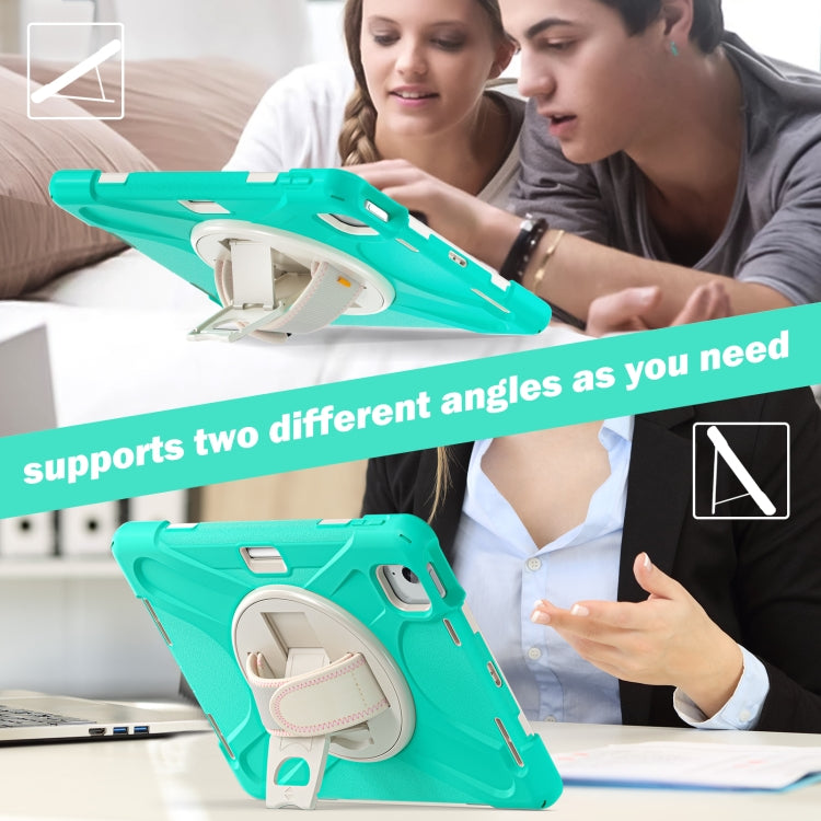 Custodia protettiva in silicone + PC con supporto e tracolla, For iPad Air 11 2024 / Air 5 10.9 2022 / Air 4 10.9 2020 / Pro 11 2022 /2021 / 2018 / 2020