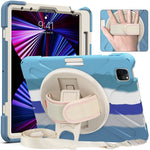 Custodia in silicone e PC con tracolla per iPad Air e Pro