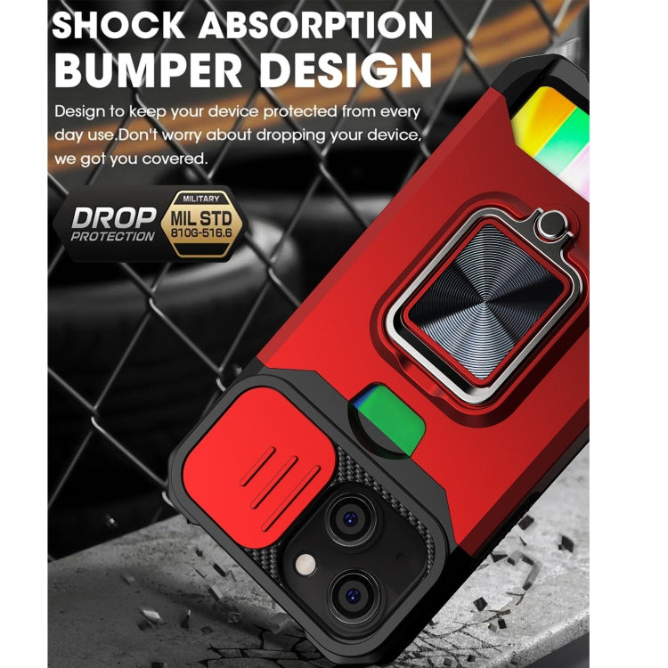 Cover scorrevole PC+TPU con slot carte per iPhone 13