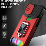 Cover scorrevole PC+TPU con slot carte per iPhone 13