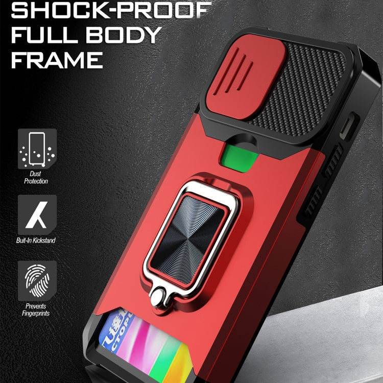 Cover scorrevole PC+TPU con slot carte per iPhone 13