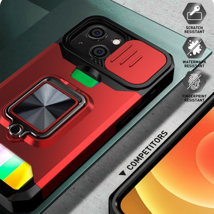 Cover scorrevole PC+TPU con slot carte per iPhone 13