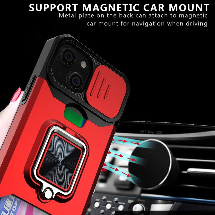Cover scorrevole PC+TPU con slot carte per iPhone 13