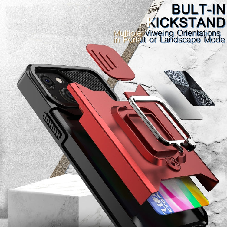Cover scorrevole PC+TPU con slot carte per iPhone 13