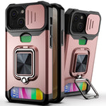Cover scorrevole PC+TPU con slot carte per iPhone 13