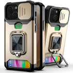 Cover scorrevole PC+TPU con slot carte per iPhone 13