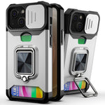 Cover scorrevole PC+TPU con slot carte per iPhone 13