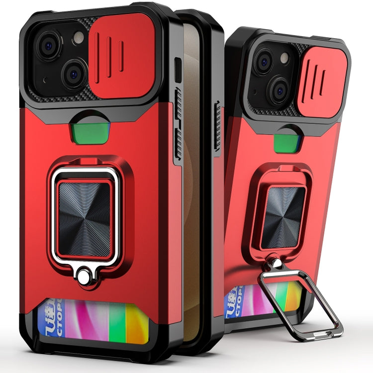 Cover scorrevole PC+TPU con slot carte per iPhone 13