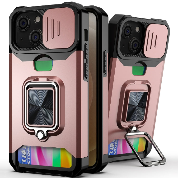 Cover scorrevole PC+TPU con slot carte per iPhone 13