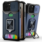 Cover scorrevole PC+TPU con slot carte per iPhone 13