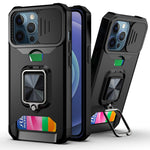 Cover scorrevole PC+TPU con slot carte per iPhone 13