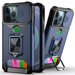 Cover scorrevole PC+TPU con slot carte per iPhone 13