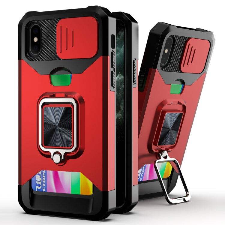 Cover scorrevole PC TPU con slot carte per iPhone XR