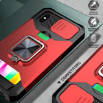 Cover scorrevole PC TPU con slot carte per iPhone XR