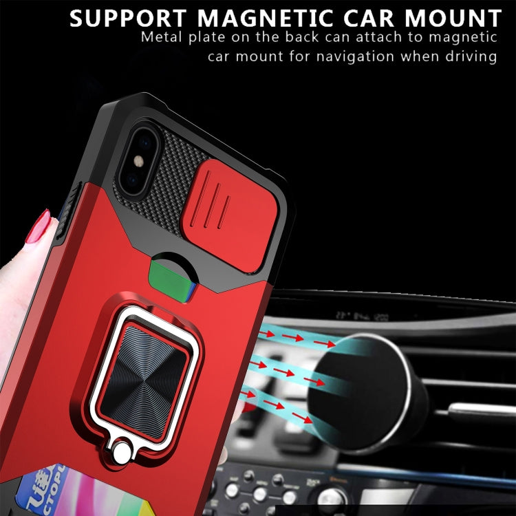 Cover scorrevole PC TPU con slot carte per iPhone XR