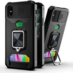 Cover scorrevole PC TPU con slot carte per iPhone XR