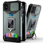 Cover scorrevole PC TPU con slot carte per iPhone XR