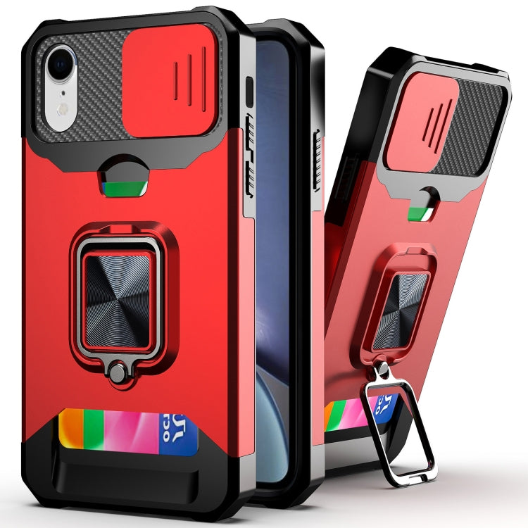 Cover scorrevole PC TPU con slot carte per iPhone XR