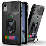 Cover scorrevole PC TPU con slot carte per iPhone XR