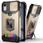 Cover scorrevole PC TPU con slot carte per iPhone XR