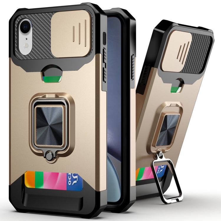 Cover scorrevole PC TPU con slot carte per iPhone XR