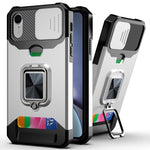 Cover scorrevole PC TPU con slot carte per iPhone XR