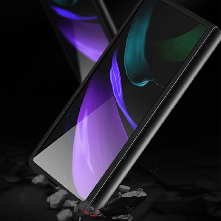 Custodia in pelle con giunzione antiurto in fibra di carbonio, For Samsung Galaxy Z Fold3 5G