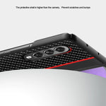 Custodia in pelle con giunzione antiurto in fibra di carbonio, For Samsung Galaxy Z Fold3 5G