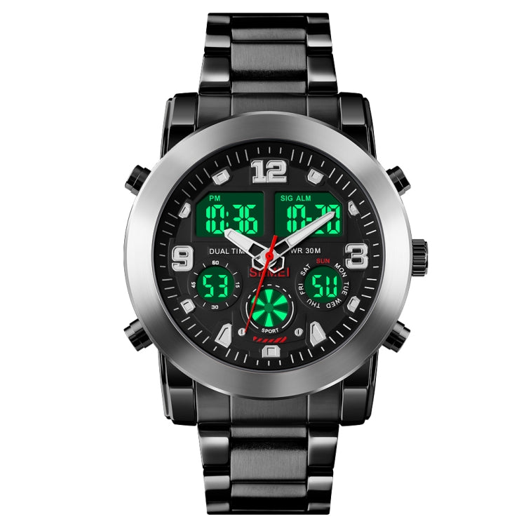 SKMEI 1642 Orologio elettronico luminoso con display a tre tempi, sveglia di supporto