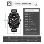 SKMEI 1642 Orologio elettronico luminoso con display a tre tempi, sveglia di supporto