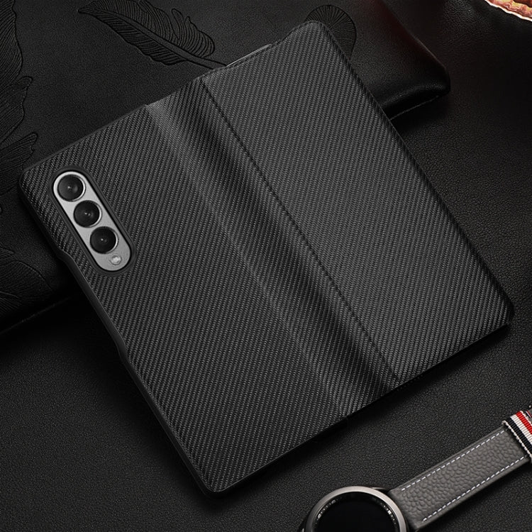 Custodia in pelle antiurto in PU all-inclusive pieghevole con struttura in fibra di carbonio, For Samsung Galaxy Z Fold3 5G