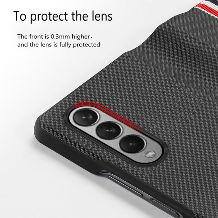 Custodia in pelle antiurto in PU all-inclusive pieghevole con struttura in fibra di carbonio, For Samsung Galaxy Z Fold3 5G