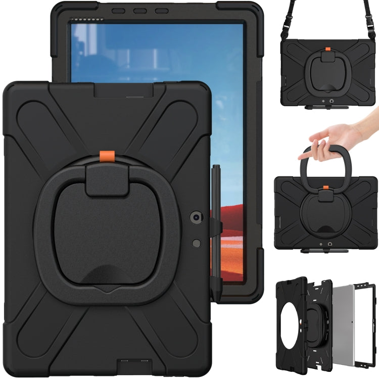 Custodia protettiva in silicone + PC con supporto e tracolla, For Microsoft Surface Pro X / Pro X 2021, For Samsung Galaxy Tab S6 T860, For Microsoft Surface Pro 7+/7/6/5/4, For Lenovo Tab P11 Pro TB-J706F, For Microsoft Surface Go 4 / 3 / 2 / 1