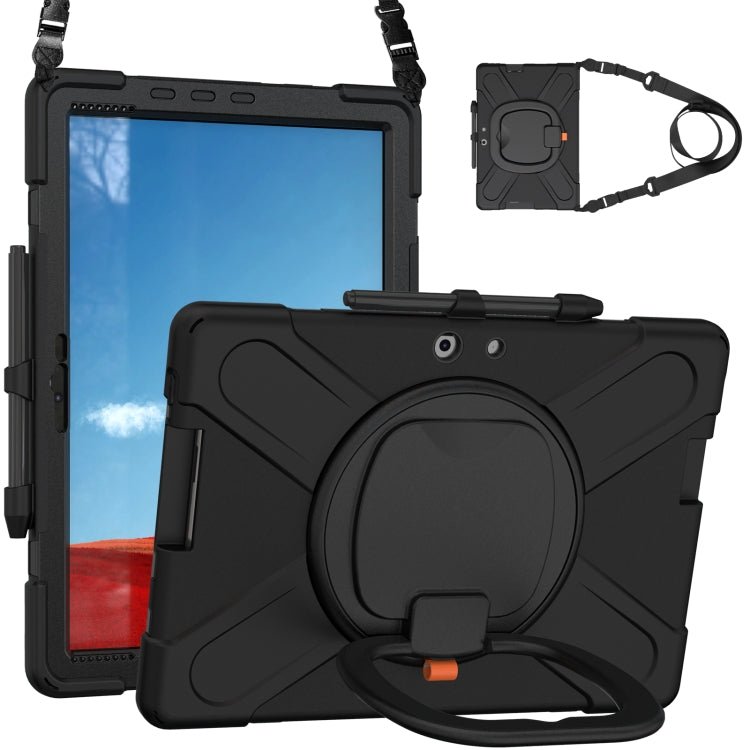 Custodia protettiva in silicone + PC con supporto e tracolla, For Microsoft Surface Pro X / Pro X 2021, For Samsung Galaxy Tab S6 T860, For Microsoft Surface Pro 7+/7/6/5/4, For Lenovo Tab P11 Pro TB-J706F, For Microsoft Surface Go 4 / 3 / 2 / 1