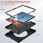 Custodia protettiva in silicone + PC con supporto e tracolla, For Microsoft Surface Pro X / Pro X 2021, For Samsung Galaxy Tab S6 T860, For Microsoft Surface Pro 7+/7/6/5/4, For Lenovo Tab P11 Pro TB-J706F, For Microsoft Surface Go 4 / 3 / 2 / 1