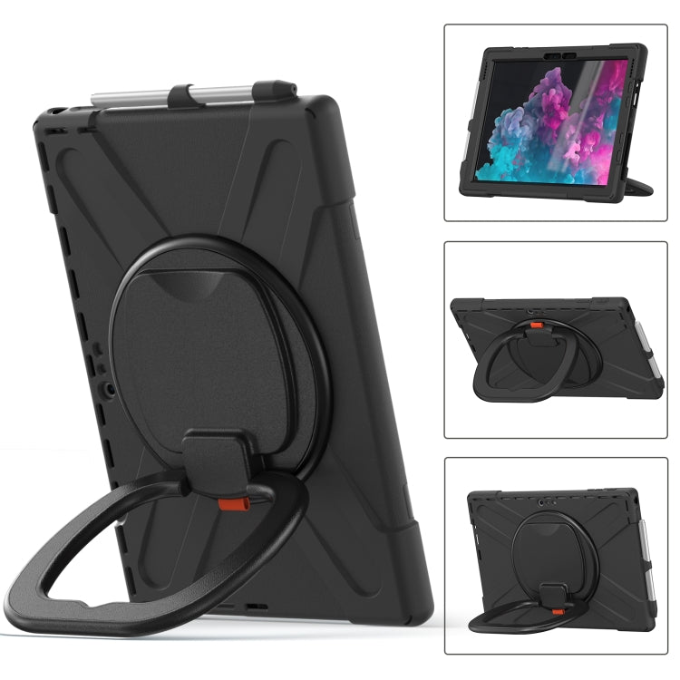 Custodia protettiva in silicone + PC con supporto e tracolla, For Microsoft Surface Pro X / Pro X 2021, For Samsung Galaxy Tab S6 T860, For Microsoft Surface Pro 7+/7/6/5/4, For Lenovo Tab P11 Pro TB-J706F, For Microsoft Surface Go 4 / 3 / 2 / 1