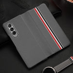 Custodia in pelle di giunzione pieghevole antiurto in pelle bovina, For Samsung Galaxy Z Fold3 5G