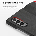 Custodia in pelle di giunzione pieghevole antiurto in pelle bovina, For Samsung Galaxy Z Fold3 5G