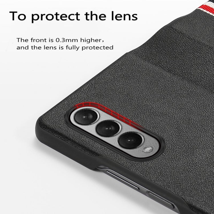 Custodia in pelle di giunzione pieghevole antiurto in pelle bovina, For Samsung Galaxy Z Fold3 5G