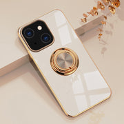 Custodia protettiva in silicone a copertura totale galvanica 6D con supporto per anello magnetico, For iPhone 13 mini, For iPhone 13, For iPhone 13 Pro, For iPhone 13 Pro Max