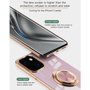 Custodia protettiva in silicone a copertura totale galvanica 6D con supporto per anello magnetico, For iPhone 13 mini, For iPhone 13, For iPhone 13 Pro, For iPhone 13 Pro Max
