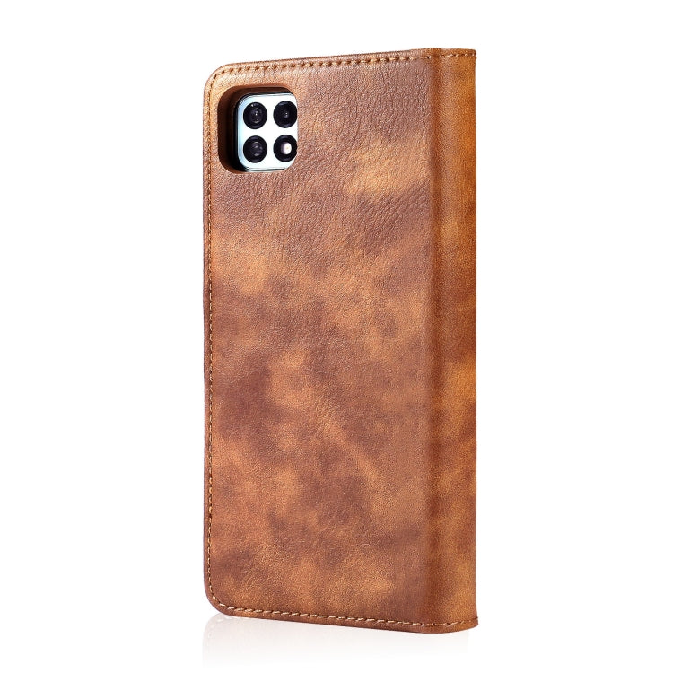 DG.MING Crazy Horse Texture Flip Custodia in pelle magnetica staccabile con supporto e slot per schede e portafoglio, For Samsung Galaxy A22 5G