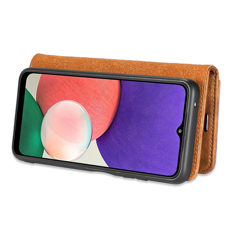 DG.MING Crazy Horse Texture Flip Custodia in pelle magnetica staccabile con supporto e slot per schede e portafoglio, For Samsung Galaxy A22 5G