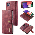 DG.MING Crazy Horse Texture Flip Custodia in pelle magnetica staccabile con supporto e slot per schede e portafoglio, For Samsung Galaxy A22 5G