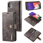 DG.MING Crazy Horse Texture Flip Custodia in pelle magnetica staccabile con supporto e slot per schede e portafoglio, For Samsung Galaxy A22 5G