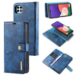DG.MING Crazy Horse Texture Flip Custodia in pelle magnetica staccabile con supporto e slot per schede e portafoglio, For Samsung Galaxy A22 5G