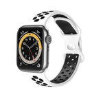 Cinturino di ricambio in silicone a 8 fibbie bicolore per Apple Watch Series, 7 41mm / 6 & SE & 5 & 4 40mm / 3 & 2 & 1 38mm, 7 45mm / 6 & SE & 5 & 4 44mm / 3 & 2 & 1 42mm