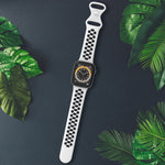 Cinturino di ricambio in silicone a 8 fibbie bicolore per Apple Watch Series, 7 41mm / 6 & SE & 5 & 4 40mm / 3 & 2 & 1 38mm, 7 45mm / 6 & SE & 5 & 4 44mm / 3 & 2 & 1 42mm